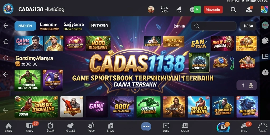 Tampilan utama CADAS138 dengan opsi taruhan olahraga yang beragam.