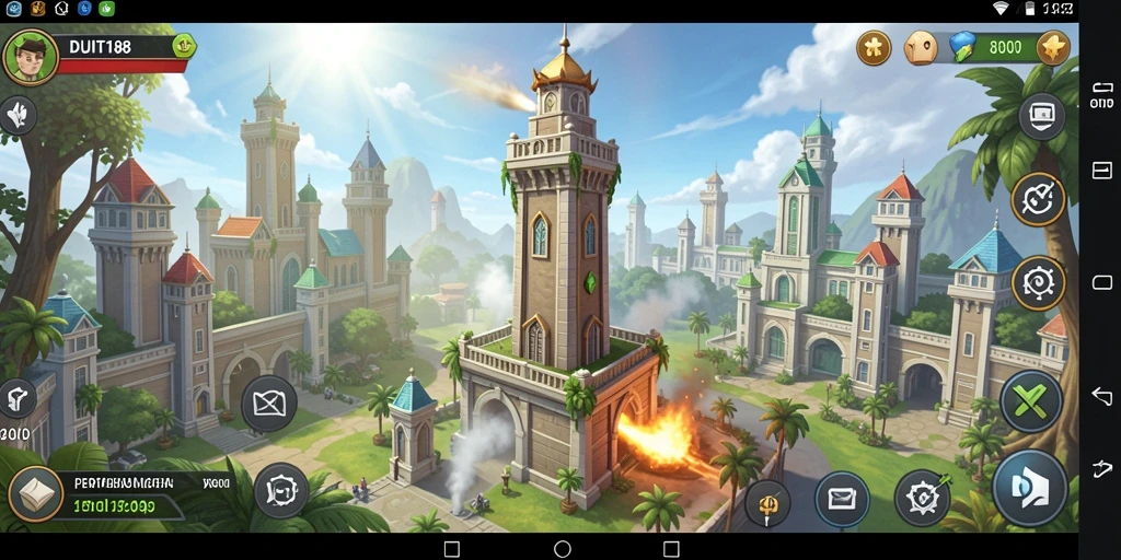 Tangkapan layar gameplay <strong>DUIT188</strong> menampilkan aksi Tower Defense yang mendebarkan.