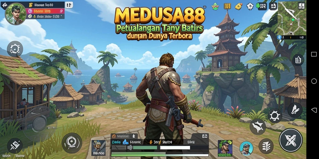 Screenshot gameplay MEDUSA88 dengan dunia terbuka yang menakjubkan.