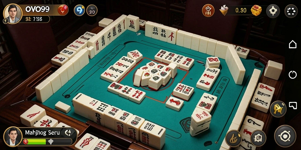 Tampilan gameplay OVO99 yang menarik dan menantang dalam Mahjong.
