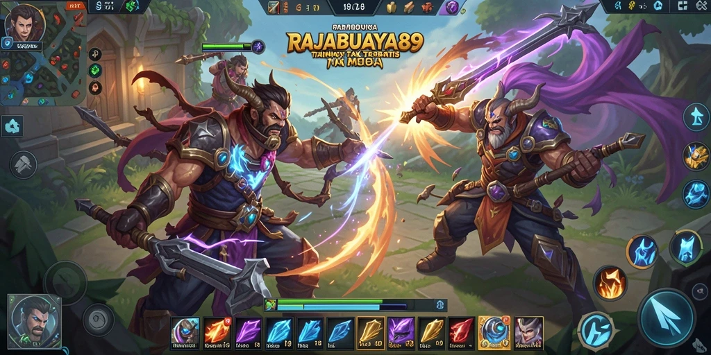 Screenshot gameplay RAJABUAYA89 menampilkan aksi pertempuran seru.