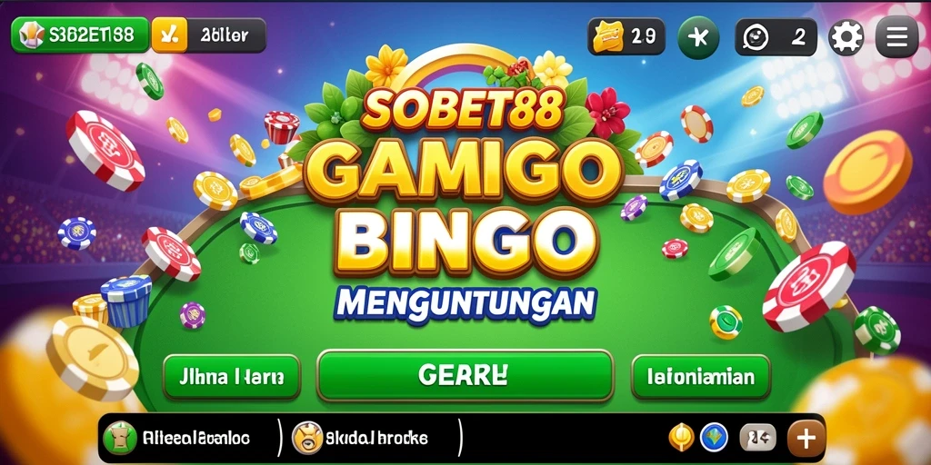 Tampilan gameplay seru dari SOBET88 yang menampilkan suasana Bingo.
