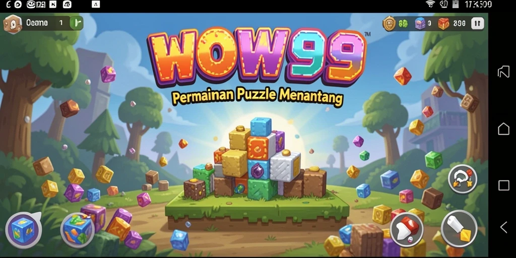 Tampilan gameplay <strong>WOW99</strong> menunjukkan permainan Puzzle yang penuh warna.